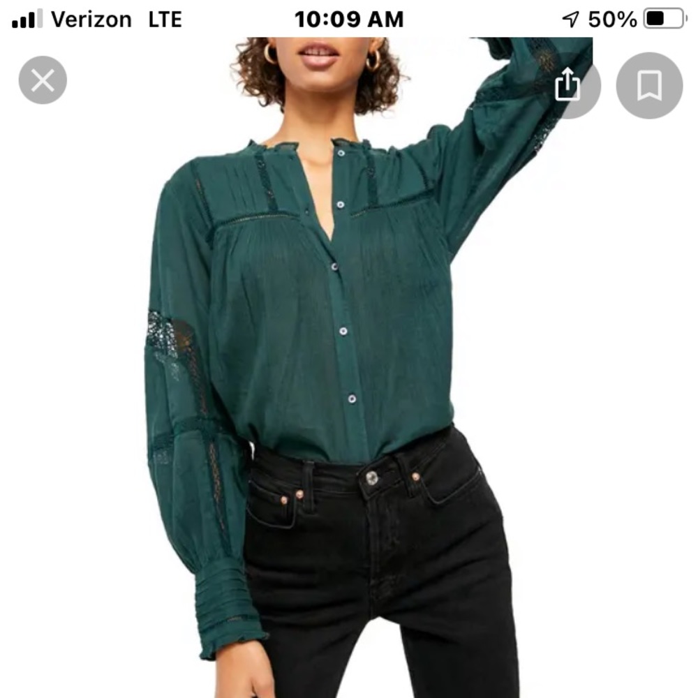 Free people Emma eyelet yoke blouse.